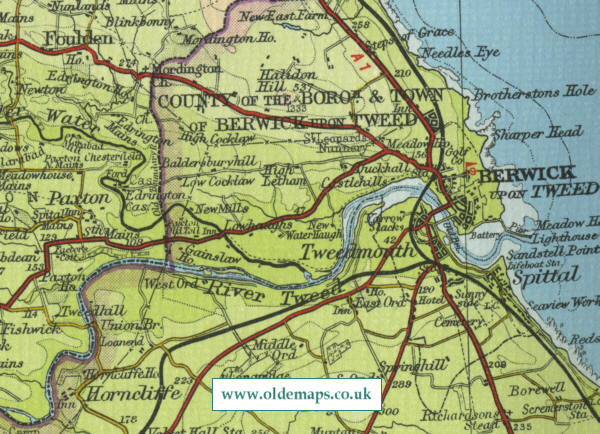 Map of Berwick upon Tweed