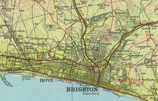Old Map of Brighton