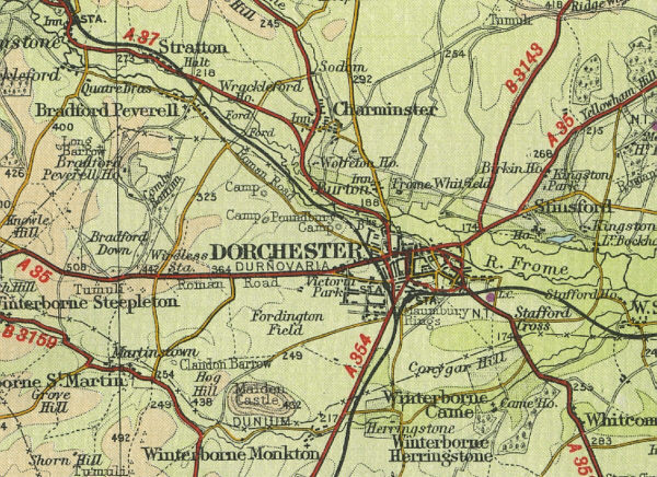 Map Of Dorchester Dorset Uk