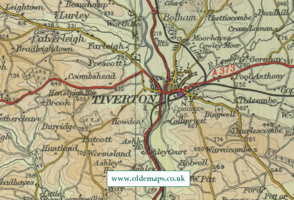 Tiverton Map