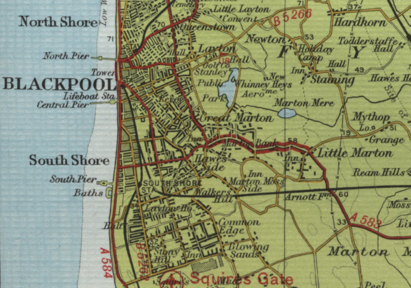 Old map of Blackpool