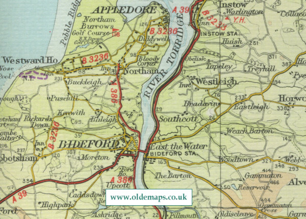 Old map of Bideford