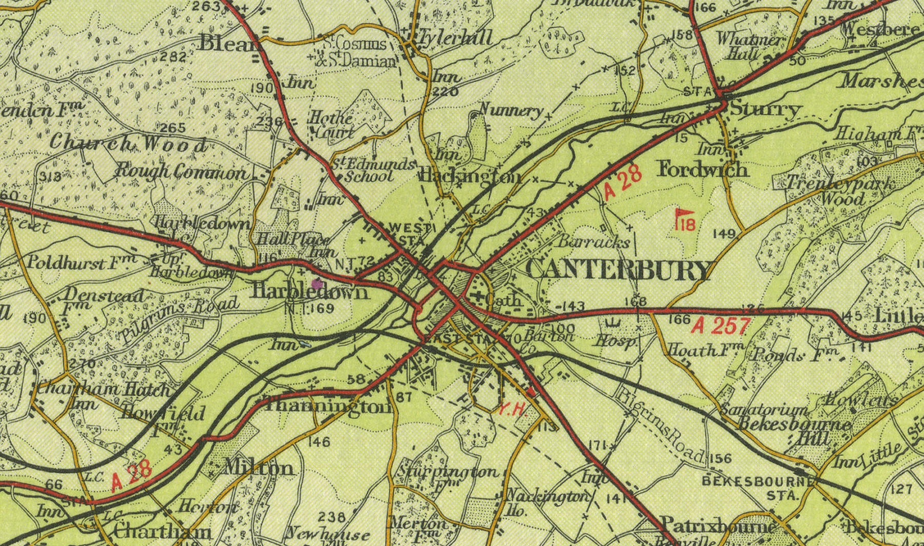 Map Canterbury 